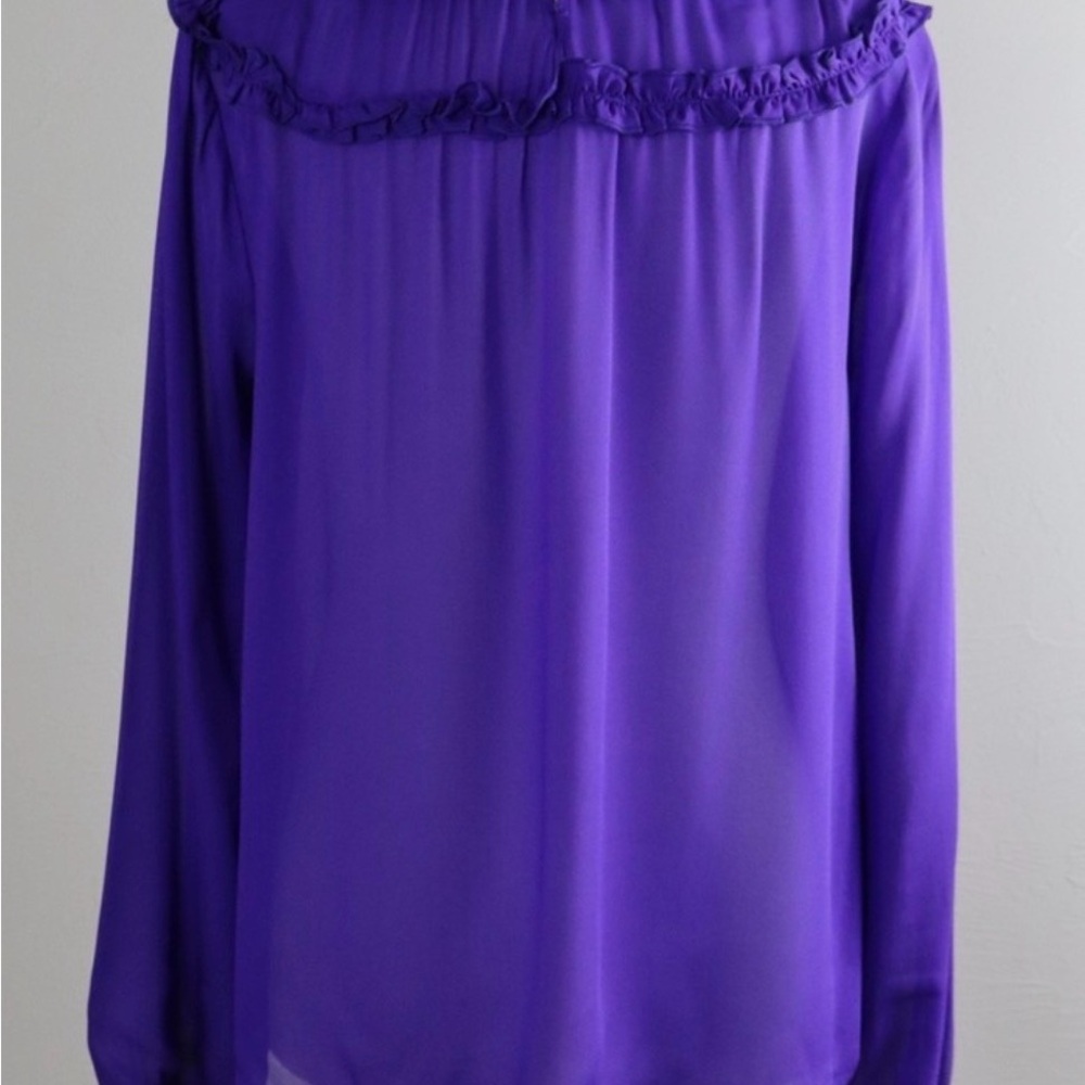 Maje Royal Blue Ruffled Blouse - Picture 5 of 5